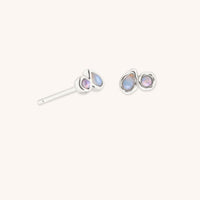 Opal Duo Studs in Solid White Gold-Astrid &amp; Miyu
