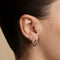 Opal Pear Bezel Huggies in Solid White Gold-Astrid &amp; Miyu