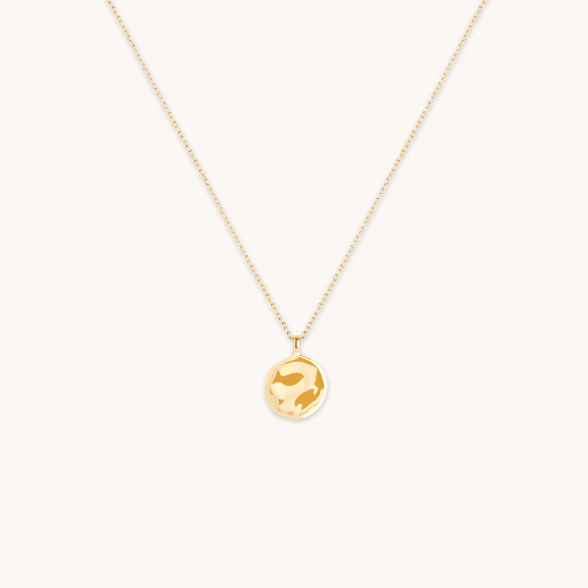 Molten Coin Pendant in Solid Gold-Astrid &amp; Miyu
