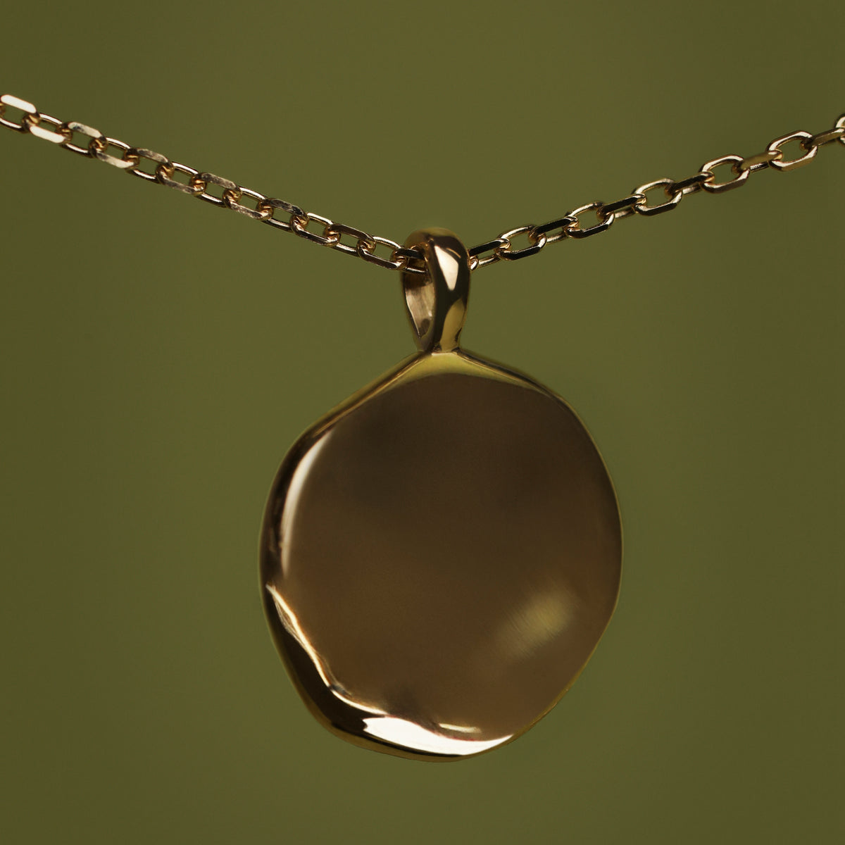 Molten Coin Pendant in Solid Gold-Astrid &amp; Miyu