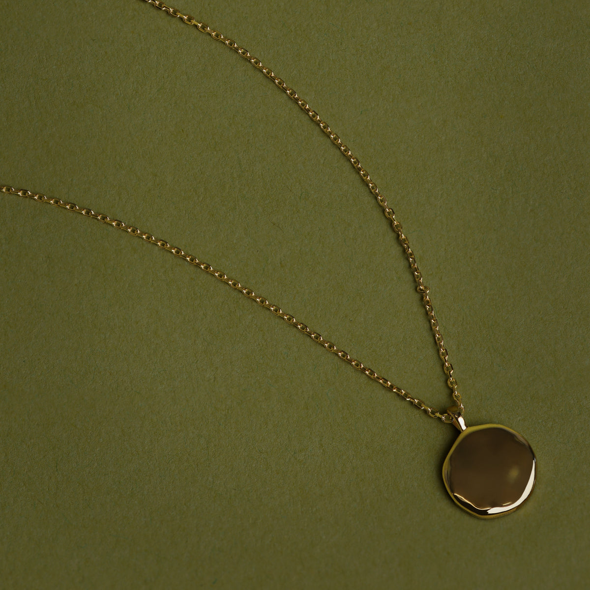 Molten Coin Pendant in Solid Gold-Astrid &amp; Miyu