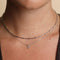 Molten Bar Chain Necklace in Solid White Gold-Astrid &amp; Miyu