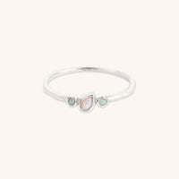 Molten Opal Cluster Ring in Solid White Gold-Astrid &amp; Miyu