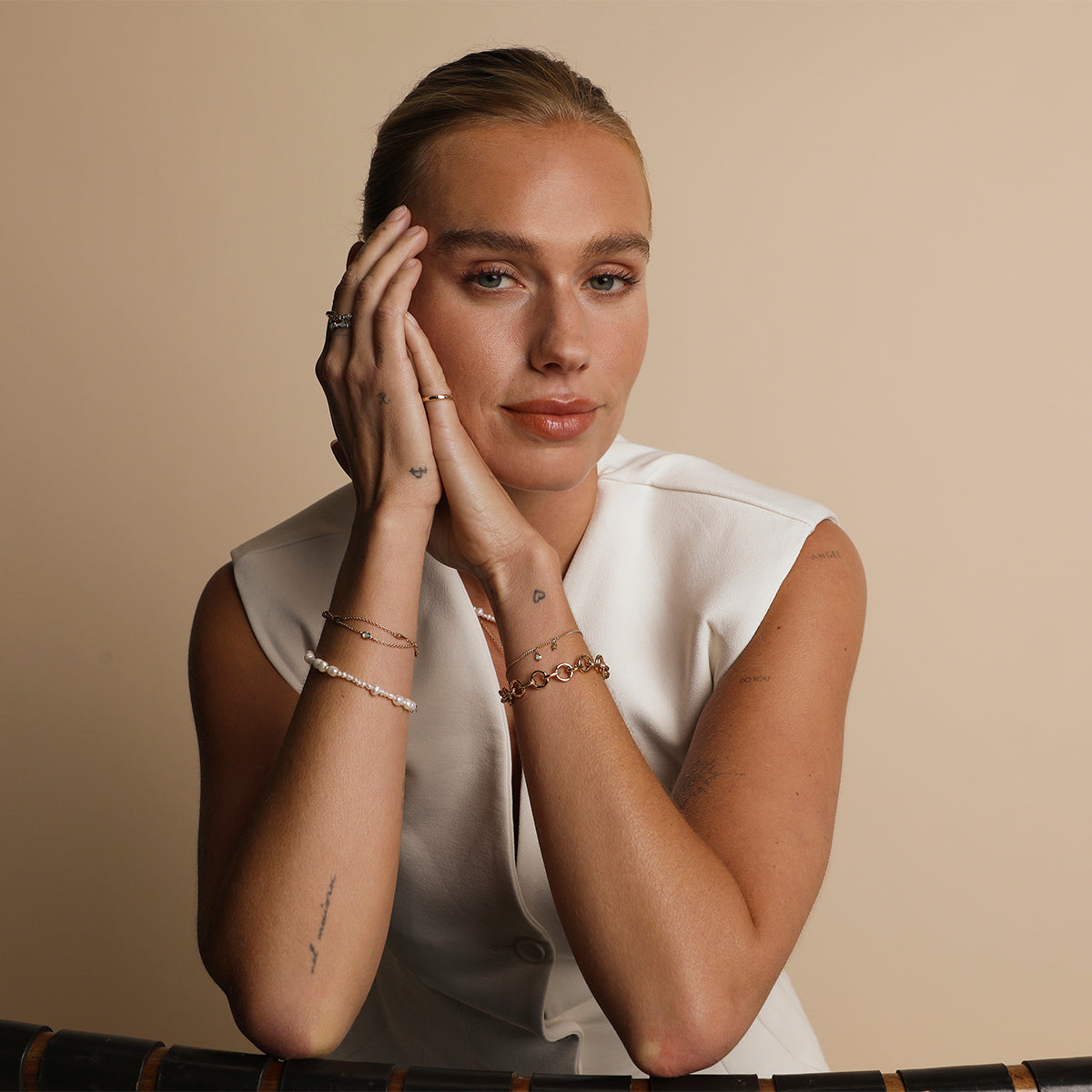 Opal Charm Double Bracelet in Gold-Astrid &amp; Miyu