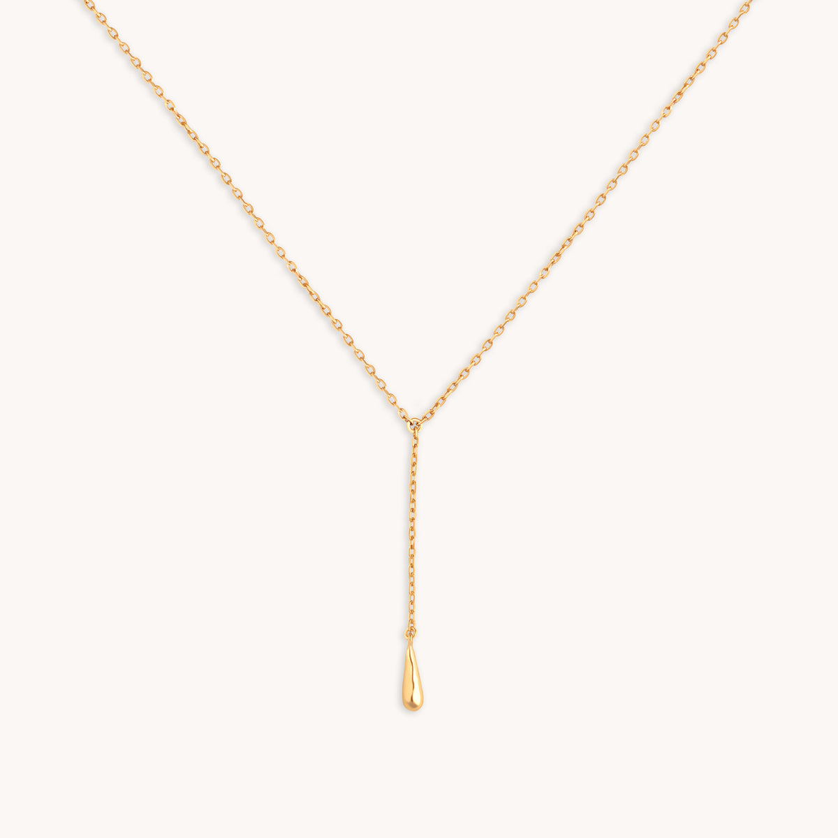Molten Charm Lariat Necklace in Gold-Astrid &amp; Miyu