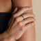 Opal Pear Band Ring in Silver-Astrid &amp; Miyu