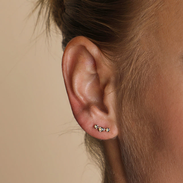 Opal Climber Studs in Gold-Astrid &amp; Miyu