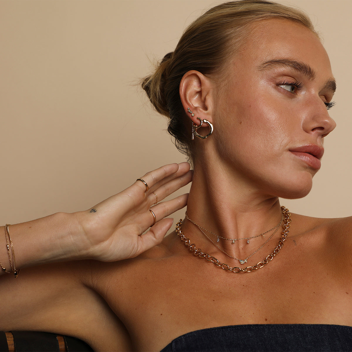 Opal Charm Drop Studs in Gold-Astrid &amp; Miyu