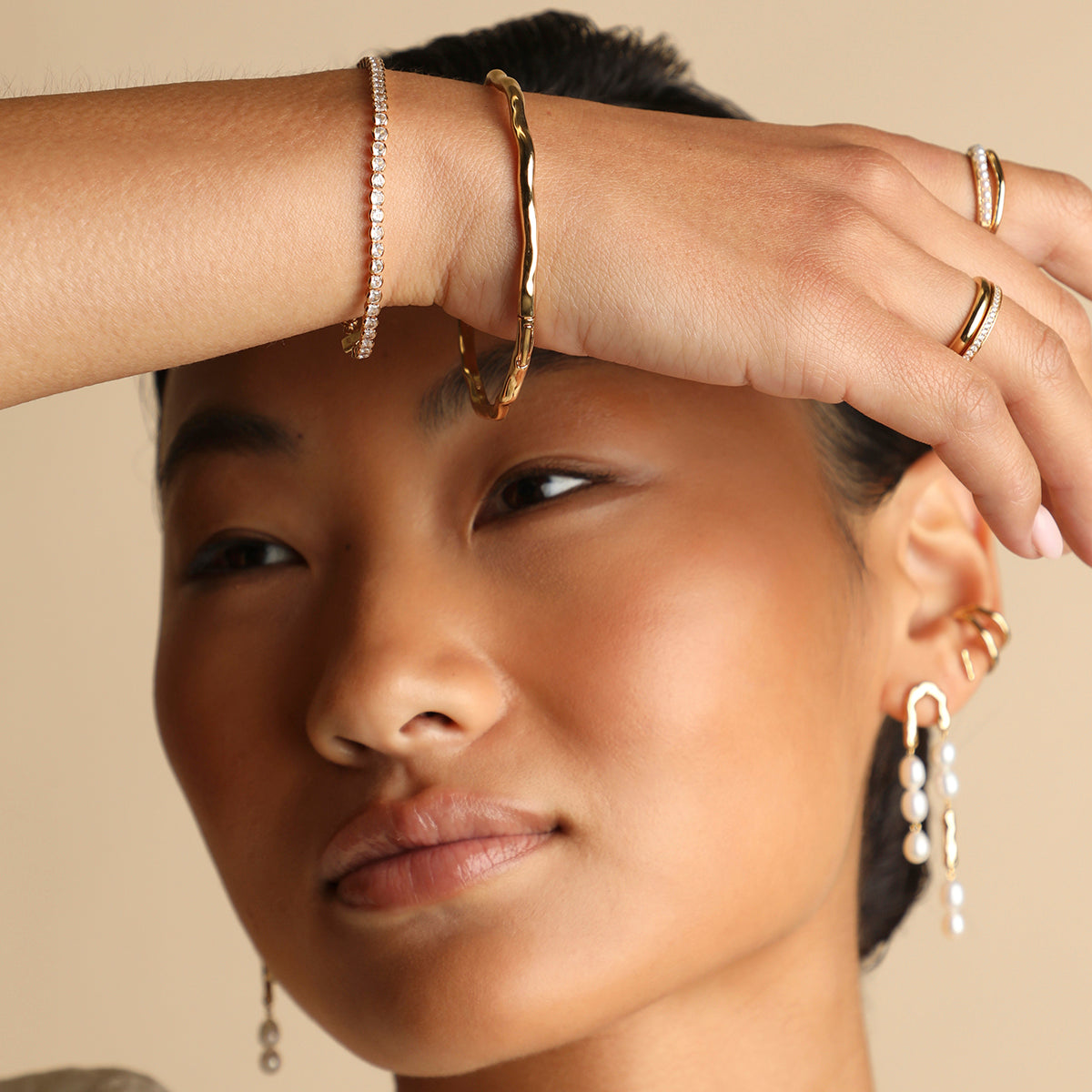 Molten Bangle in Gold-Astrid &amp; Miyu