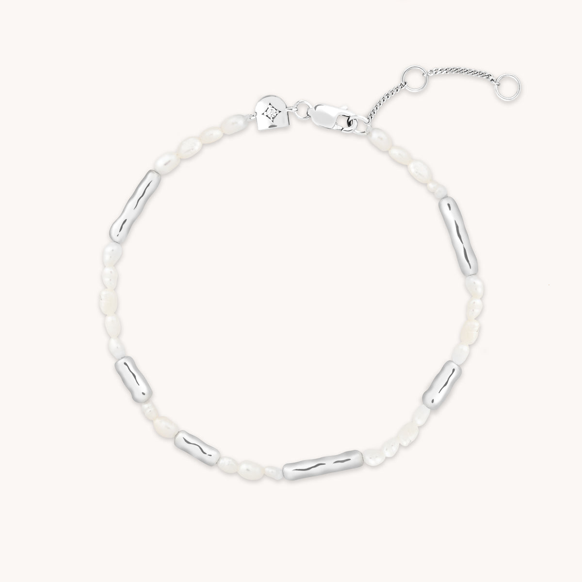Molten Pearl Bracelet in Silver-Astrid &amp; Miyu