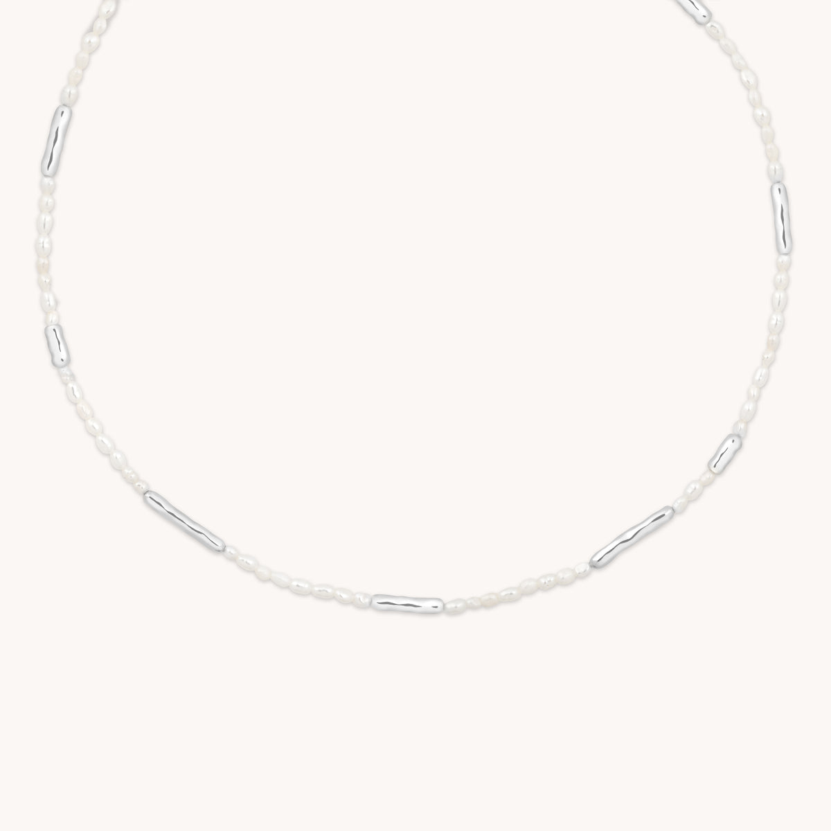 Molten Pearl Necklace in Silver-Astrid &amp; Miyu