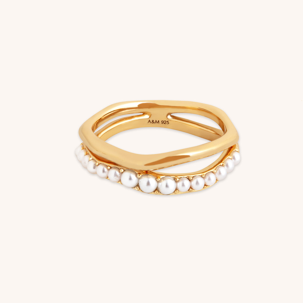 Molten Illusion Pearl Ring in Gold-Astrid &amp; Miyu