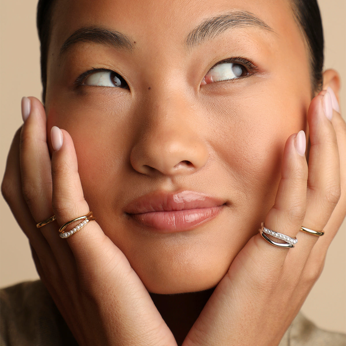 Molten Illusion Pearl Ring in Silver-Astrid &amp; Miyu