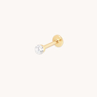 Floating Diamond Large Piercing Stud in Solid Gold-Astrid &amp; Miyu