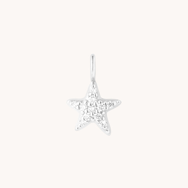 Pavé Star Charm 9k White Gold-Astrid &amp; Miyu