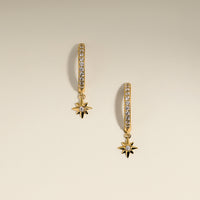 Twilight Star Pavé Hoops in Gold-Astrid &amp; Miyu