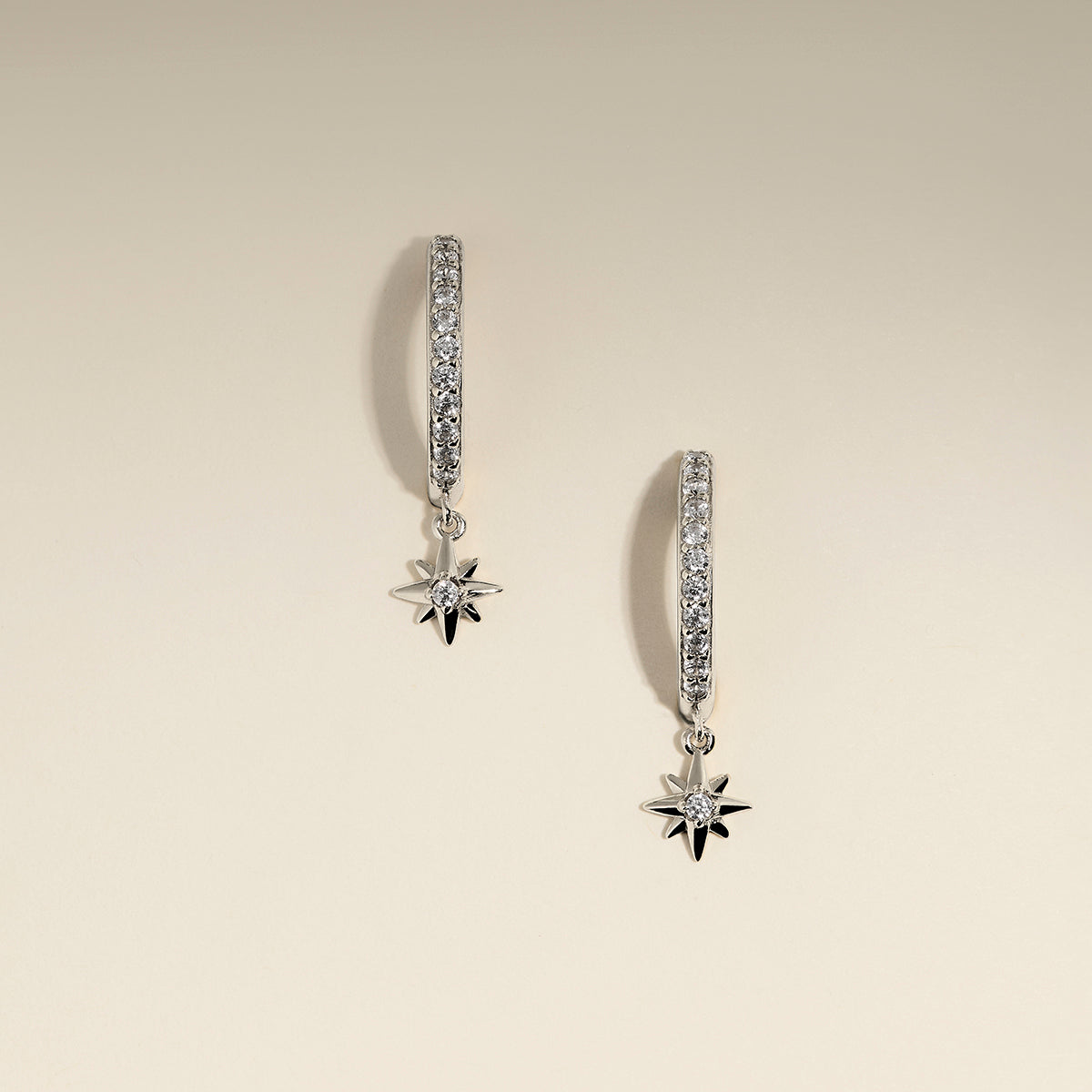 Twilight Star Pavé Hoops in Silver-Astrid &amp; Miyu