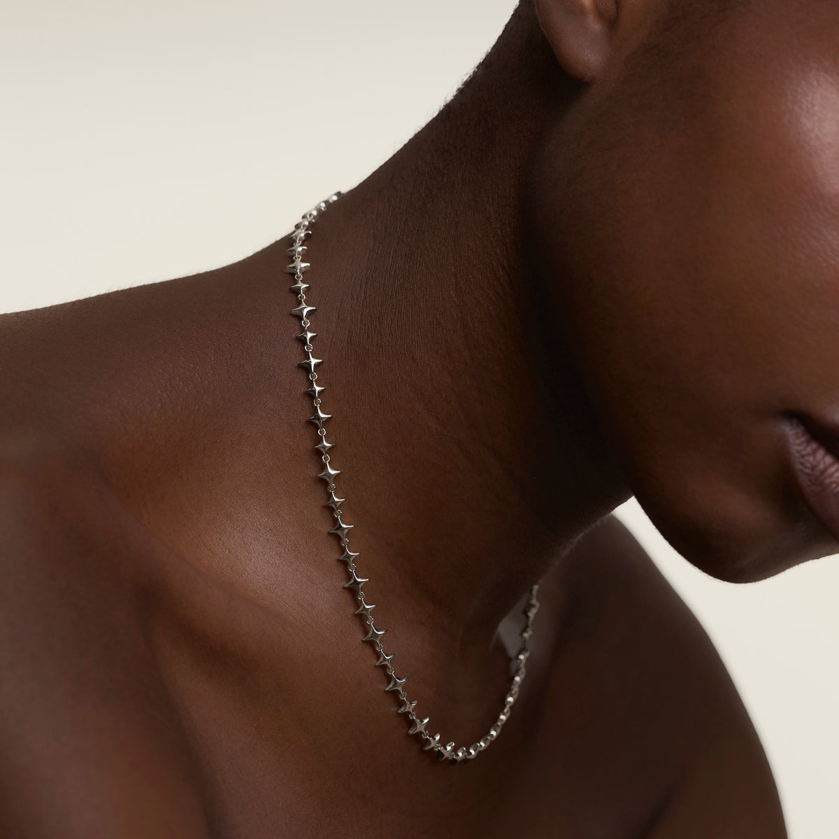 Cosmic Star Chain Necklace in Silver-Astrid &amp; Miyu