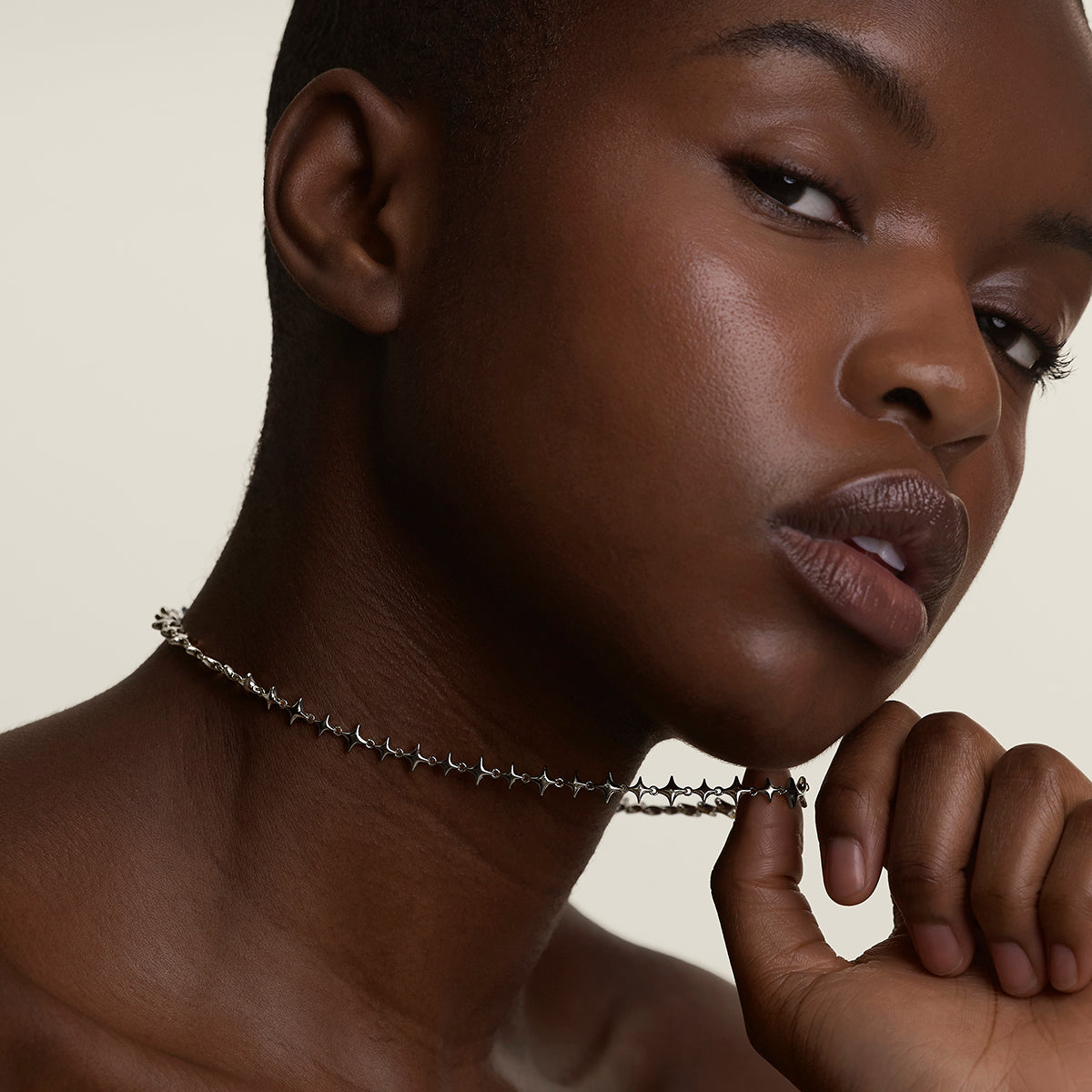 Cosmic Star Chain Necklace in Silver-Astrid &amp; Miyu