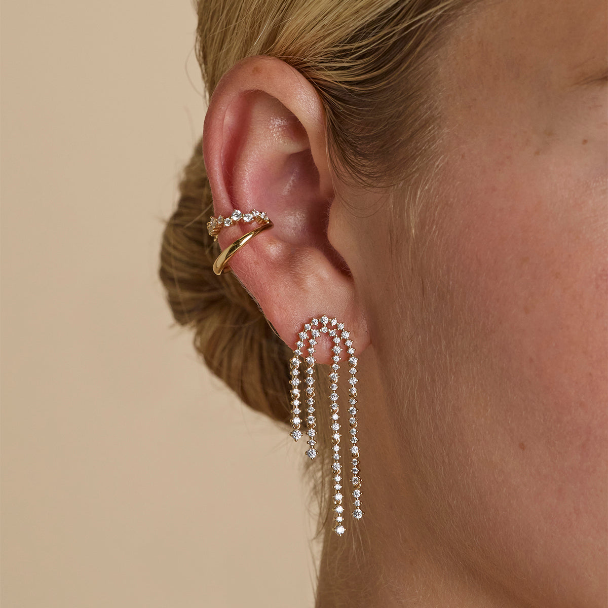 Illusion Spiral Ear Cuff in Gold-Astrid &amp; Miyu