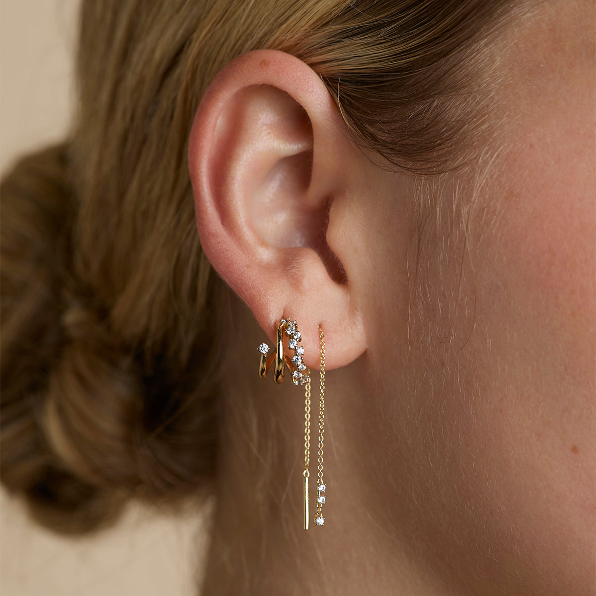 Crystal Thread Through Earrings in Gold-Astrid &amp; Miyu
