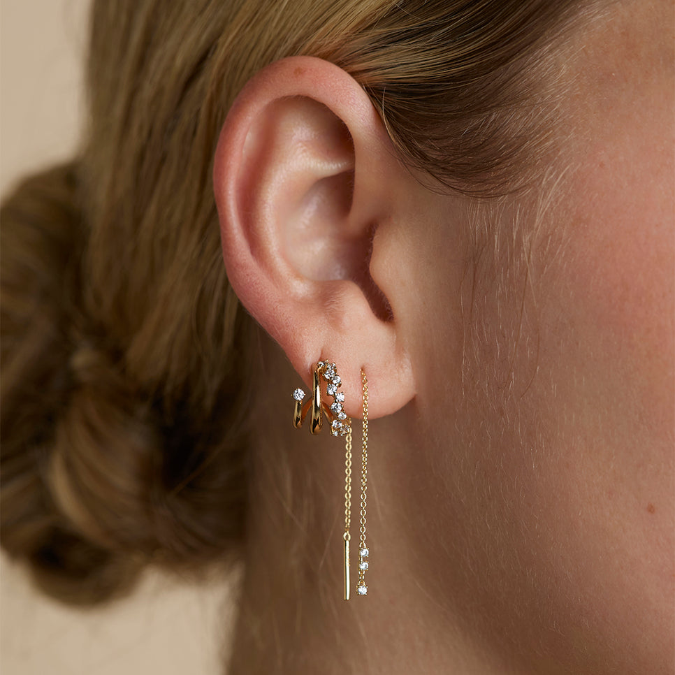 Crystal Thread Through Earrings in Gold-Astrid &amp; Miyu