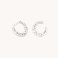 Orbit Pavé Crystal Hoops in Silver-Astrid &amp; Miyu