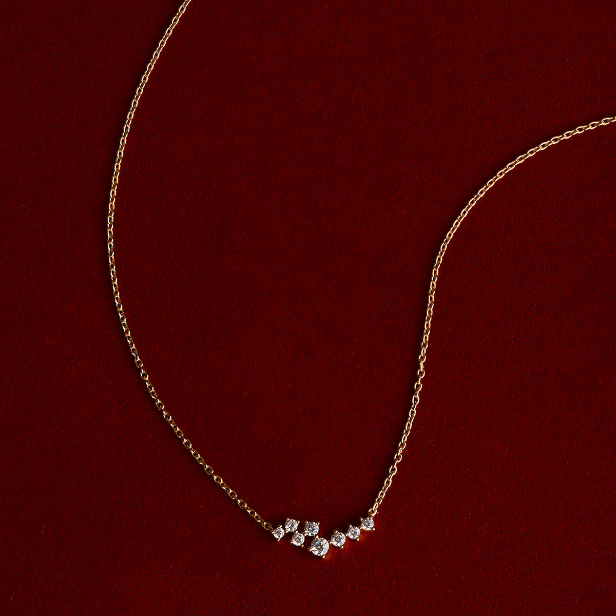 Crystal Scatter Necklace in Gold-Astrid &amp; Miyu