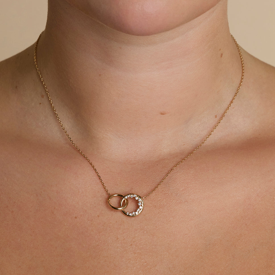 Orbit Crystal Pendant Necklace in Gold-Astrid &amp; Miyu