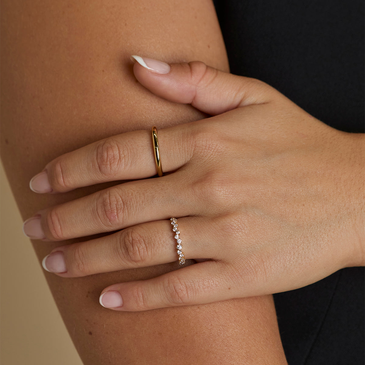 Crystal Scatter Band Ring in Gold-Astrid &amp; Miyu
