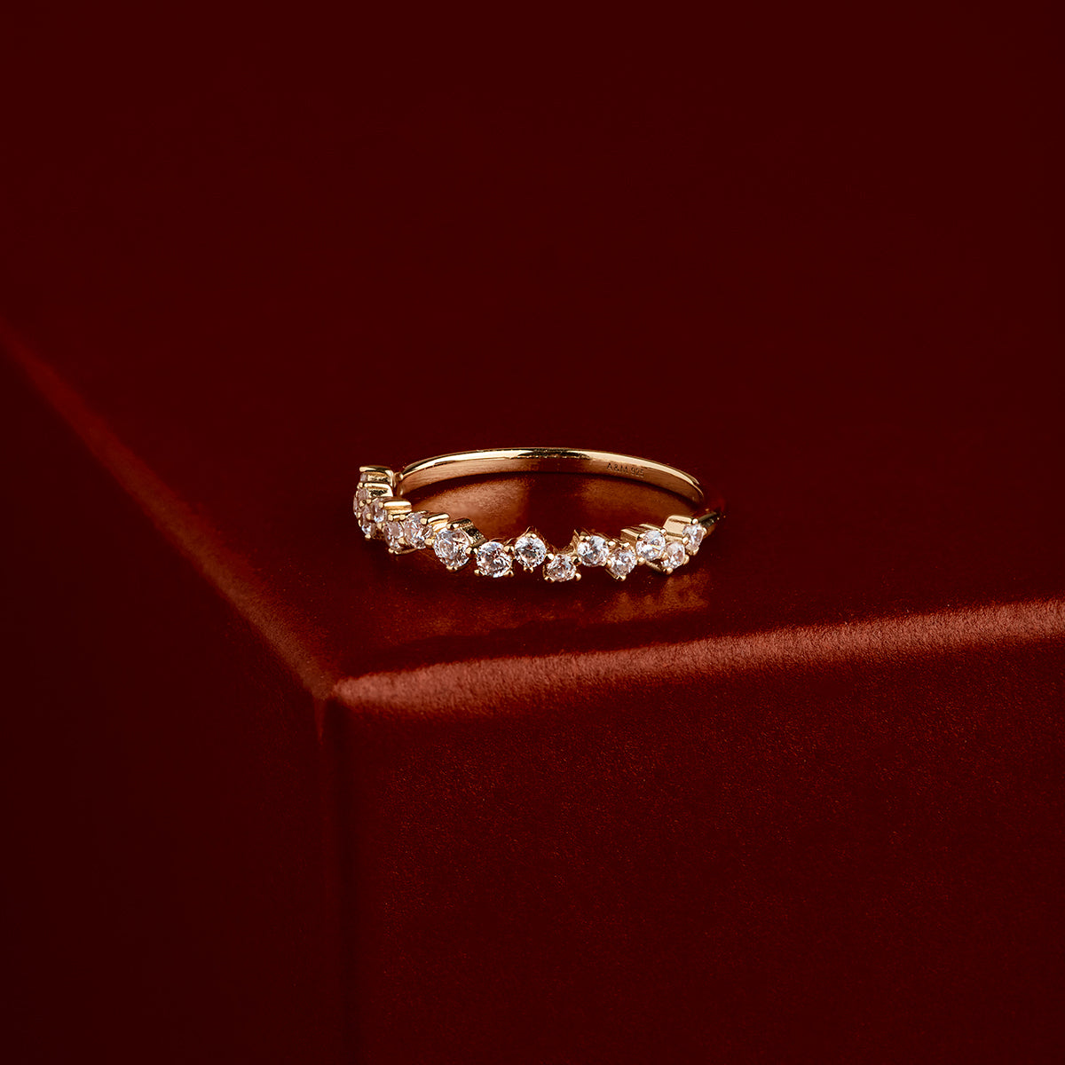 Crystal Scatter Band Ring in Gold-Astrid &amp; Miyu