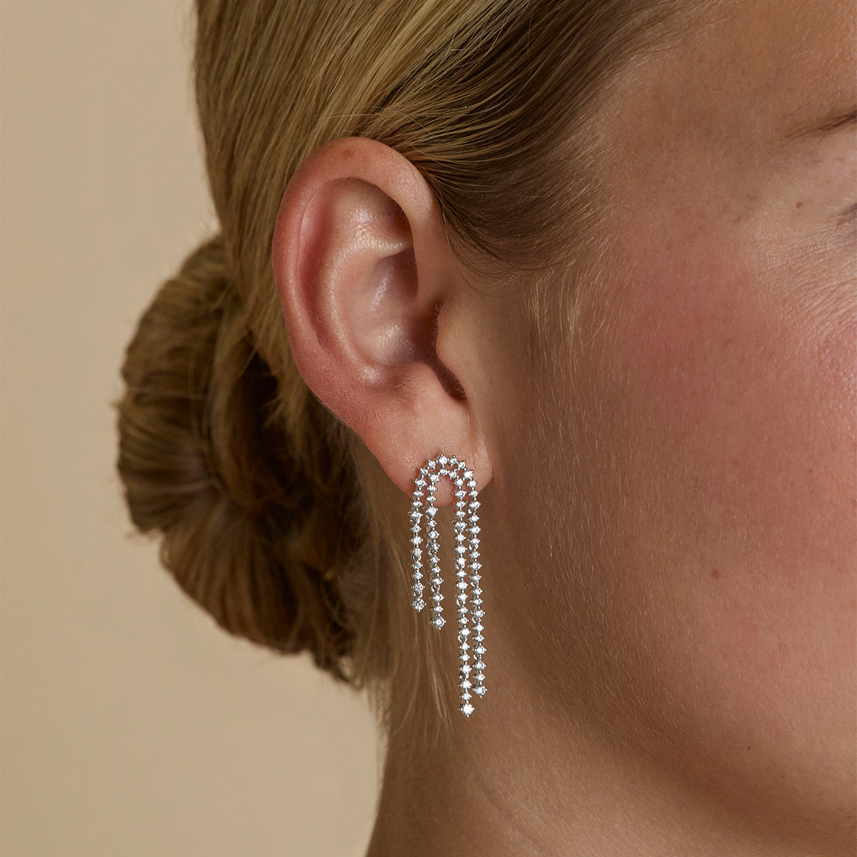 Crystal Scatter Drop Studs in Silver-Astrid &amp; Miyu