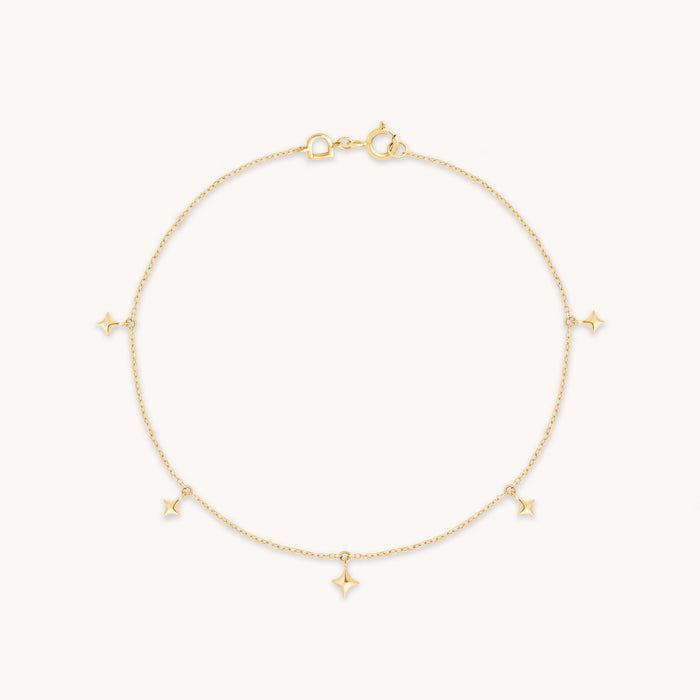 Cosmic Star Charm Bracelet in Solid Gold-Astrid &amp; Miyu