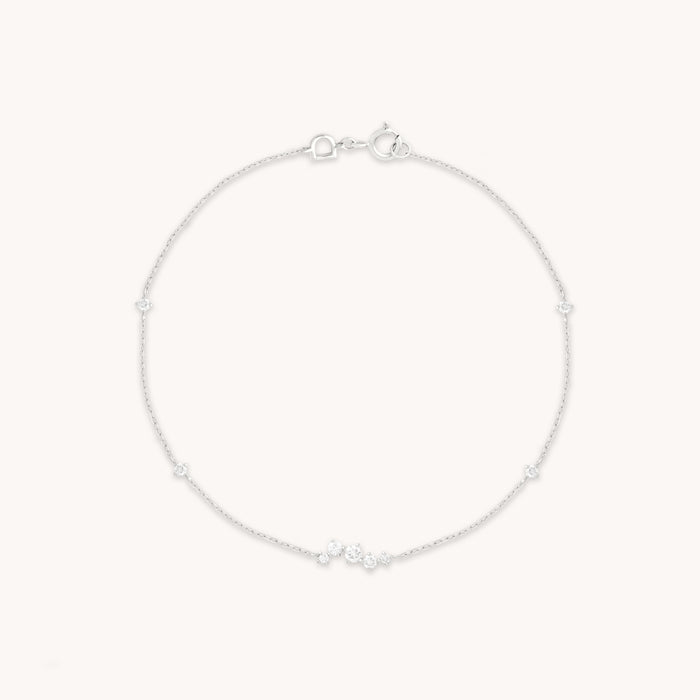 Diamond Cluster Bracelet in Solid White Gold-Astrid &amp; Miyu