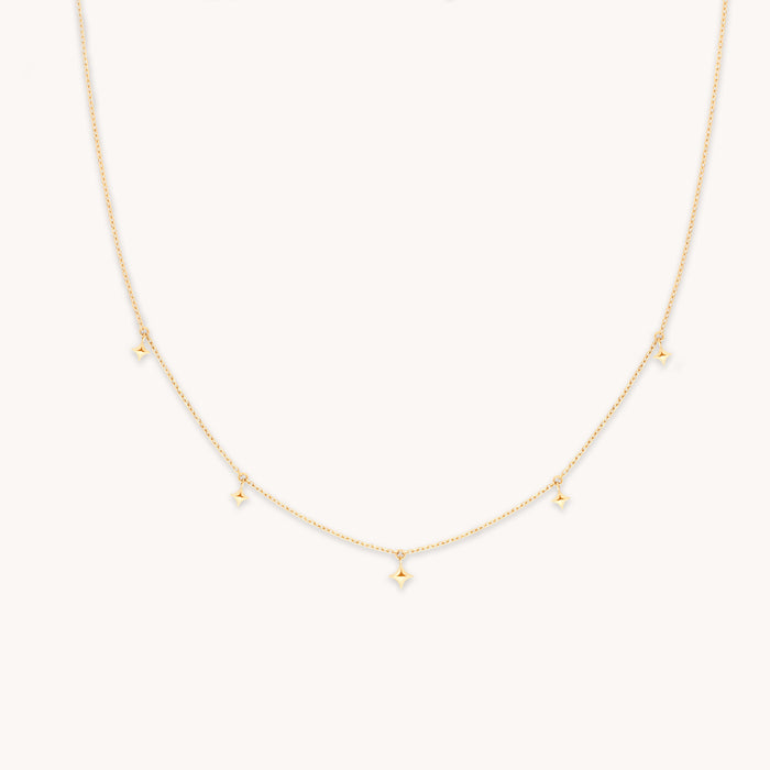 Cosmic Star Charm Necklace in Solid Gold-Astrid &amp; Miyu
