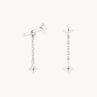 Cosmic Star Chain Studs in Solid White Gold-Astrid &amp; Miyu
