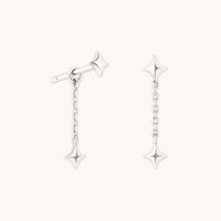 Cosmic Star Chain Studs in Solid White Gold-Astrid &amp; Miyu
