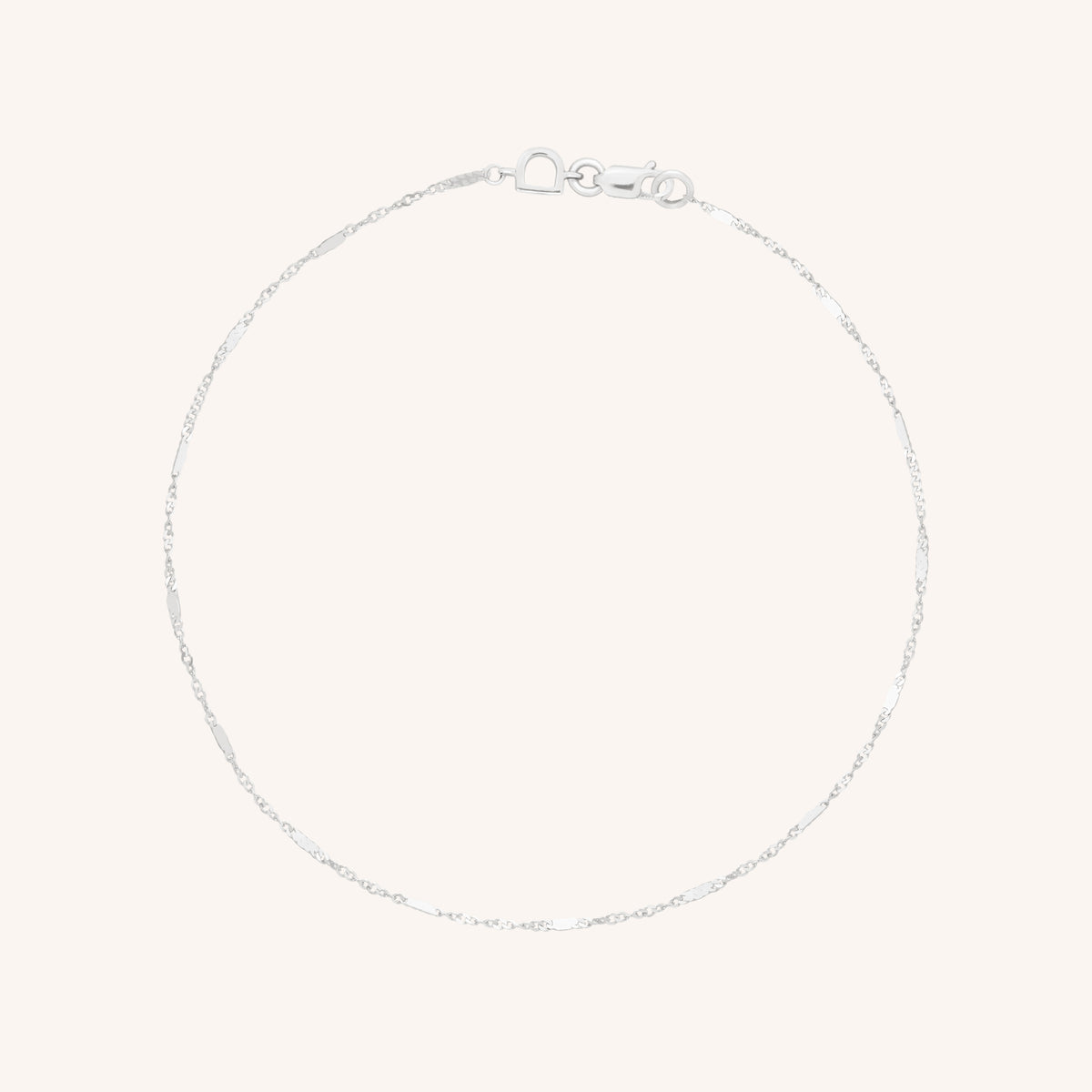 Astrid Story Chain Anklet in Solid White Gold-Astrid &amp; Miyu