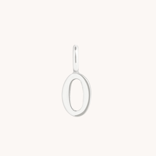 Number Charms - 0 Charm 9k White Gold - Welding Charm - Astrid &amp; Miyu