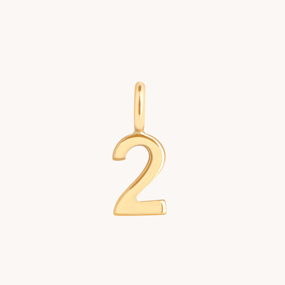Number Charms - 2 Charm 9k Gold - Welding Charm - Astrid &amp; Miyu