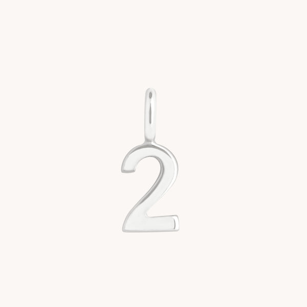 Number Charms - 2 Charm 9k White Gold - Welding Charm - Astrid &amp; Miyu