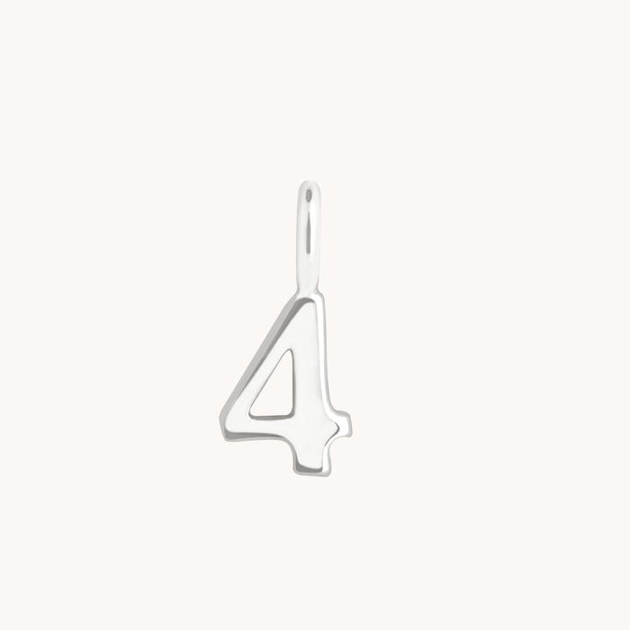 Number Charms - 4 Charm 9k White Gold - Welding Charm - Astrid &amp; Miyu