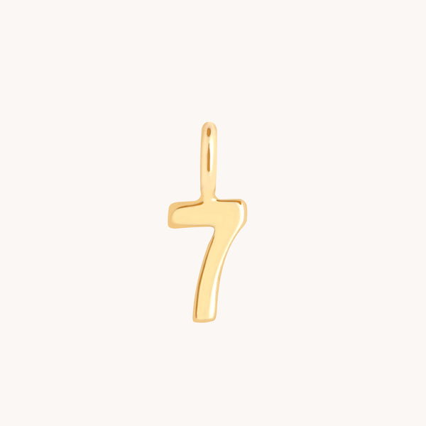 Number Charms - 7 Charm 9k Gold - Welding Charm - Astrid &amp; Miyu