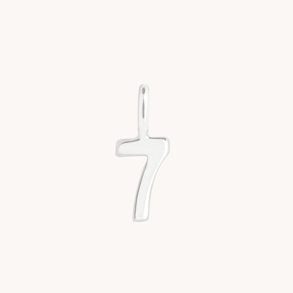 Number Charms - 7 Charm 9k White Gold - Welding Charm - Astrid &amp; Miyu