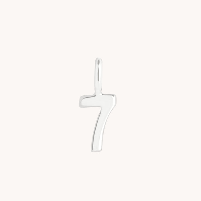 Number Charms - 7 Charm 9k White Gold - Welding Charm - Astrid &amp; Miyu