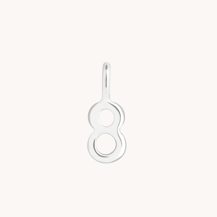 Number Charms - 8 Charm 9k White Gold - Welding Charm - Astrid &amp; Miyu