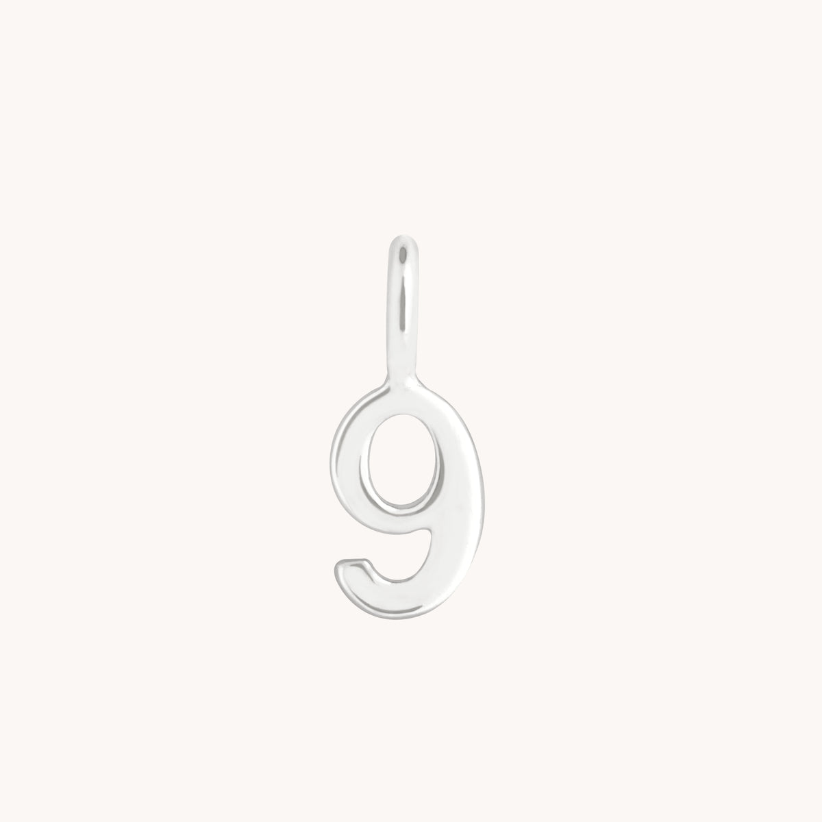 Number Charms - 9 Charm 9k White Gold - Welding Charm - Astrid &amp; Miyu