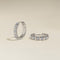 Crystal Ridged Hoops in Silver-Astrid &amp; Miyu