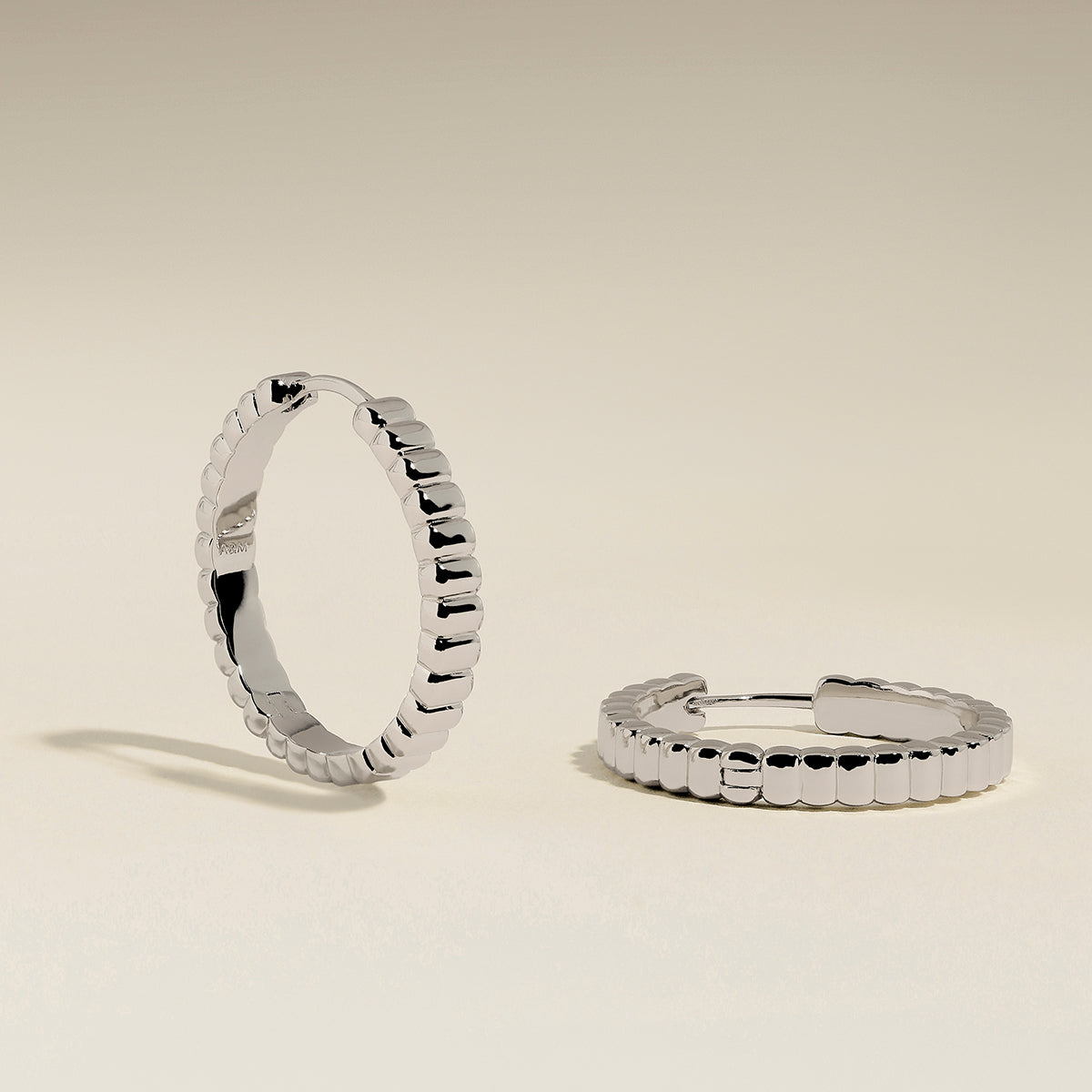 Ridged Hoops in Silver-Astrid &amp; Miyu