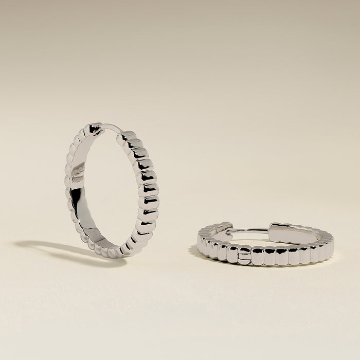 Ridged Hoops in Silver-Astrid &amp; Miyu